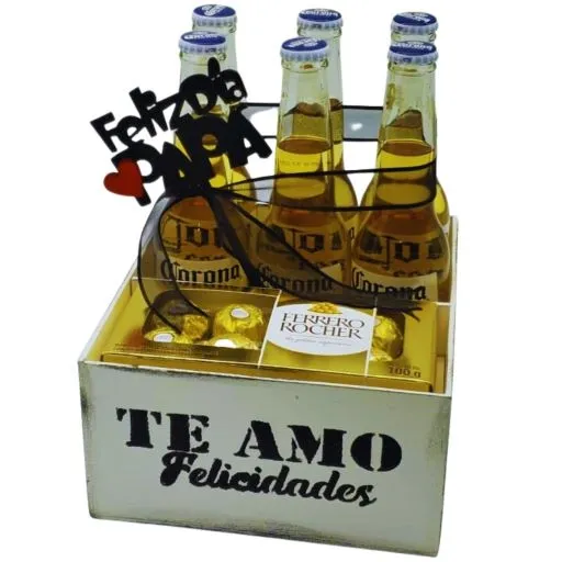 Arreglo con cervezas y chocolates beer box III